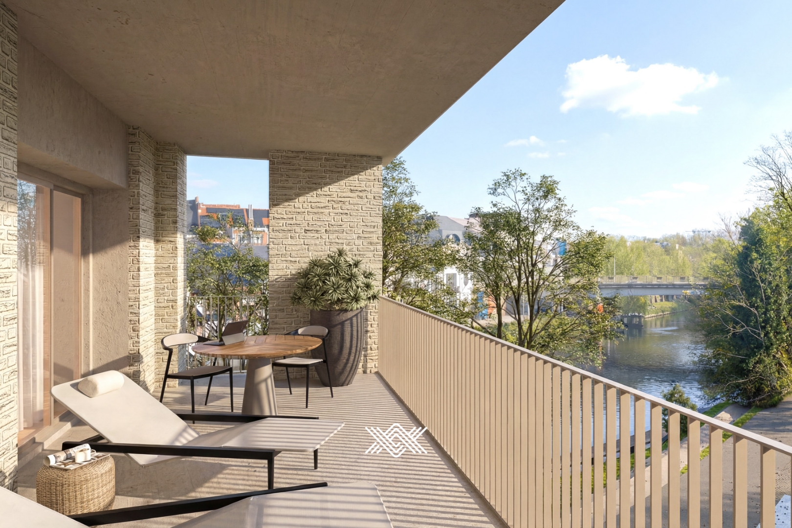 Drieslaapkamerappartement met terras en zicht op de Leie - foto 5