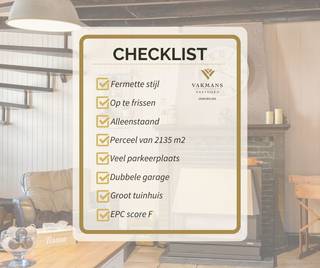 Bent u op zoek naar een alleenstaande woning met 3 slaapkamers, een grote garage van 40 m² en eveneens een groot tuinhuis/ateliertje van 40 m² ? Kom dan zeker een bezoek brengen aan deze eigendom in fermettestijl.<br /><br />Deze charmante woning vraagt met de tijd nog enkele renovatie werken maar is op vandaag perfect instapklaar en kan gemakkelijk bewoond worden.<br />U kan binnenkomen via de voordeur aan de voorkant maar ook zeer gemakkelijk via de achterkant via de oprijlaan met een nieuw zwart hek. <br />Buiten treft u verder nog een gezellige terras in connectie met de mooie aangelegde grote zuidgerichte tuin waar u van veel privacy kan genieten. <br /><br />Op het gelijkvloers : inkomhal, open mooie grote leefruimte met living, eetplaats, nieuwe keuken met aparte eethoek.<br />De badkamer met douche, lavabo en toilet is ook op het gelijkvloers. Verder is er nog een veranda naast de keuken en een extra grote praktische berging dat eventueel nog een extra slaapkamer kan zijn. <br /><br />Op de eerste verdieping zijn er 3 slaapkamers, 1 super grote en 2 kleinere. In de gang zijn er ingemaakte kasten gemaakt ideaal te gebruiken als dressing. <br /><br />De woning is gemakkelijk bereikbaar en dichtbij alle faciliteiten zoals winkels, scholen, openbaar vervoer en sport gelegenheid.<br />Wij helpen u graag verder in uw zoektocht. U kan ons bellen voor alle informatie en begeleiding. <br /> 