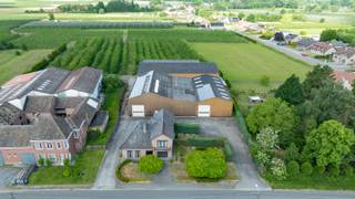 In het landelijke Alken, op Musstraat 12, bevindt zich deze unieke open bebouwing met achterliggende fruitloodsen en landbouwgronden gelegen op 1,1 hectare. Dit goed onderhouden geheel omvat een woning met een bewoonbare oppervlakte van 274 m², ruime bedrijfsinfrastructuur (1700m2) en landbouwgrond met fruitaanplantingen.<br /><br />De woning, gebouwd in 1981, is instapklaar en beschikt over een inkomhal, een lichtrijke leefruimte met aansluitende keuken, een praktische was- en bergplaats met maatkasten, een veranda, een badkamer met ligbad en douche, en een ruime inpandige garage met automatische poort. Op de eerste verdieping bevinden zich vier slaapkamers, waarvan één met ingebouwde kasten, een aparte dressing, een toilet en een zolderruimte.<br />De woning is hoofdzakelijk voorzien van dubbele beglazing, rolluiken, dak- en gevelisolatie, wat resulteert in een uitstekende energiescore van 64 kWh/m².<br /><br />Achter de woning liggen verzorgde loodsen met een totale nuttige oppervlakte van meer dan 1.700 m², uitgerust met koelcellen en alle nodige voorzieningen voor de verdere uitbating van een fruitteeltbedrijf. Het geheel is perfect onderhouden en klaar voor gebruik. Er zijn tevens zonnepanelen voorzien met een opbrengst van 31.200 Wp.<br /><br />Buitengewone kenmerken:<br />- Volledig uitgeruste fruitteeltinfrastructuur <br />- Instapklaar voor professionele uitbating<br />- Meer dan 1.700 m² aan bedrijfsgebouwen, inclusief goed onderhouden loodsen en koelcellen<br />- Circa 1,1 hectare met aangeplante fruitbomen<br />- Alle nutsvoorzieningen en technische installaties aanwezig voor agrarische exploitatie<br />- Perfect onderhouden bedrijfsgebouwen met directe aansluiting aan de woning<br />- Uitstekende logistieke mogelijkheden voor stockage, verwerking en distributie<br />- Zeldzame opportuniteit voor startende of uitbreidende land- of tuinbouwondernemers<br />- Ruime gezinswoning op het terrein – comfortabel wonen én werken op één locatie