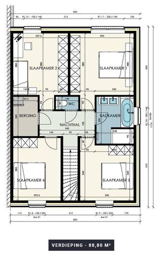 Deze energiezuinige moderne woning met een E-peil lager dan 20 (energielabel A) ligt tussen de Steenstraat en de Kapellestraat in een...