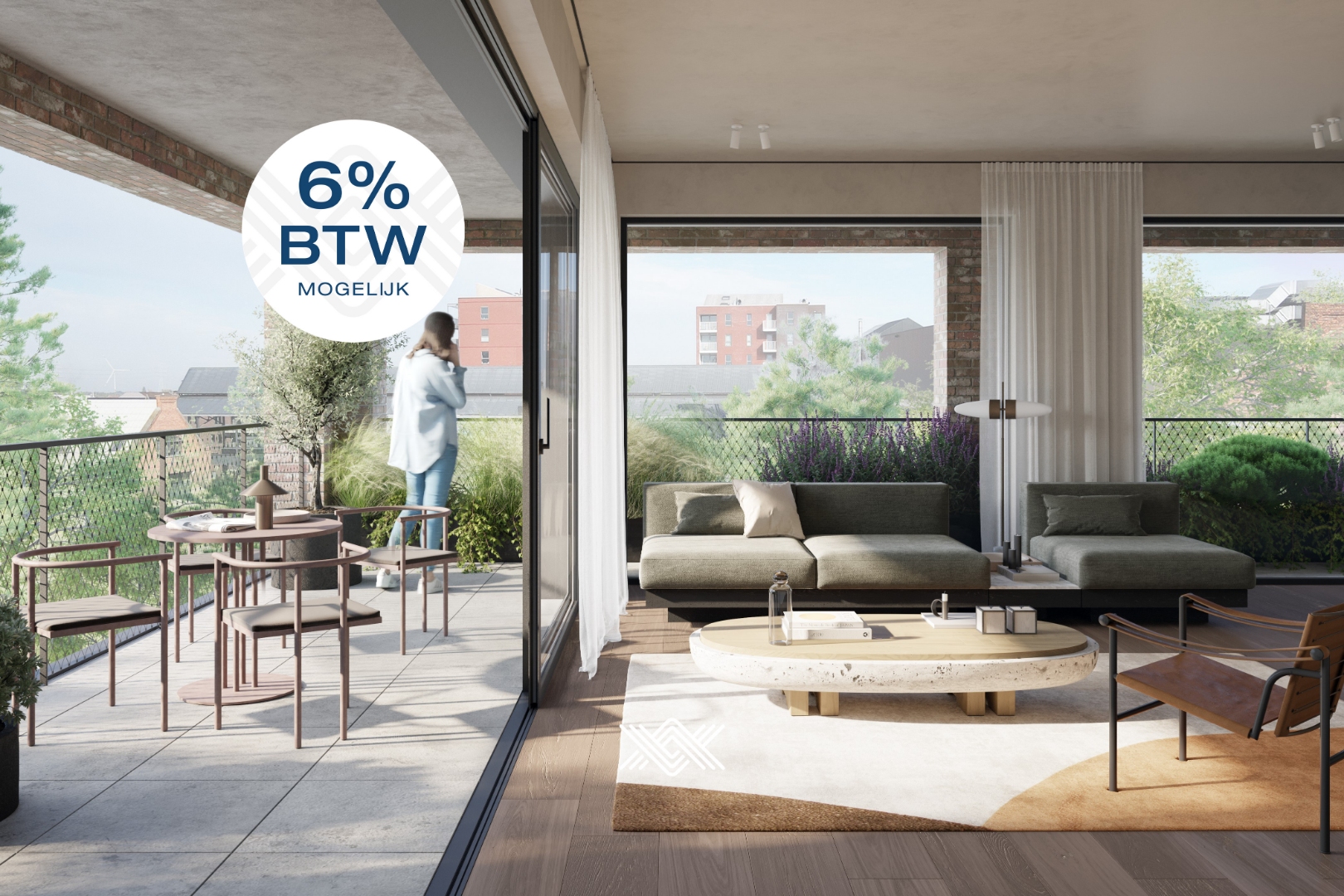 Hoekappartement met ruim terras langs het water - photo 1