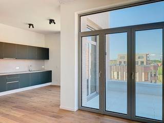 Tour & Taxis - Penthouse 2 slaapkamers met 2 badkamers is gelegen op de 5de verdieping van het Metropolitan gebouw in het nieuwbouwproject Park...