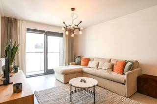 Dit prachtige appartement, gelegen aan de dijk van Blankenberge, combineert hedendaags comfort met een uitstekende ligging. Ideaal voor wie op zoek is naar een instapklare woonst of een tweede verblijf aan zee.<br /><br />Bij binnenkomst word je verwelkomd in een verzorgde inkomhal. De leefruimte is lichtrijk en gezellig dankzij het grote schuifraam aan de voorzijde. De keuken is volledig uitgerust met moderne apparatuur met onder andere een vaatwasser en biedt alles wat nodig is voor een comfortabele kookervaring.<br /><br />Verder beschikt het appartement over een ruime slaapkamer, ontworpen met praktische ingemaakt kasten. De badkamer is ingericht met kwalitatieve materialen en voorzien van een comfortabele inloopdouche en een lavabomeubel met spiegel. Daarnaast is er een apart toilet, wat zorgt voor extra gebruiksgemak. Bovendien wordt het appartement bemeubeld aangeboden. In de woonkamer is een ruime zetel aanwezig die kan worden omgetoverd tot een luxueus dubbel bed. Dit maakt het nog aantrekkelijker voor wie snel wil intrekken of een volledig ingerichte investering zoekt.<br /><br />Dankzij de gunstige ligging bevindt u zich op wandelafstand van winkels, openbaar vervoer en het strand. Dit appartement is een uitstekende keuze voor wie een zorgeloze woonervaring zoekt in het hart van Blankenberge. Dit appartement wordt verkocht onder erfpacht.<br /><br />Mis deze kans niet! Neem vandaag nog contact op om een bezoek in te plannen en ontdek zelf de vele troeven van dit prachtige appartement.<br /><br />EPC: 50 kWh/m² - A-label - E33