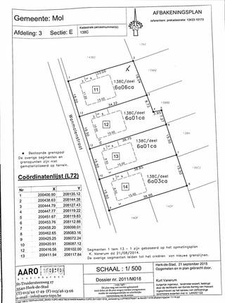 Bouwgrond voor open bebouwing in een rustige nieuwe verkaveling te Mol-Ezaart, Lot 11, Wanmolenstraat 25.Het perceel heeft een straatbreedte van 18...