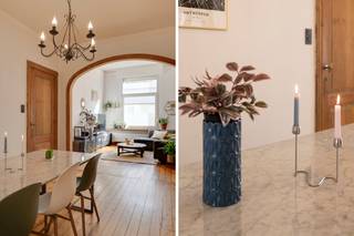 <p><strong>Een toplocatie? Daar moeten we hier niet lang over nadenken. De Lange Elzenstraat ligt midden in het bruisende Antwerpen-Zuid, op een plek waar het stadsleven nooit ver weg is. En toch voelt het hier binnen als thuiskomen in een heel ander tijdperk. Hoge plafonds, prachtige houten vloeren, een indrukwekkende houten trap en authentieke details zorgen meteen voor dat heerlijke gevoel van grandeur. En dan moet het beste nog komen. Achteraan wacht een stadskoer van 25 m², in een slimme L-vorm verdeeld over twee gezellige hoekjes. Een kleine stadstuin met grootse plannen, dus. Kom binnen…</strong></p><p><strong>Binnenkomen met allure</strong></p><p>Nog voor je goed en wel binnen bent, weet je dat dit geen doorsnee huis is. De inkomhal heeft een prachtige houten trap, hoge plafonds en een zalig retro tegeltje dat meteen de toon zet. Het geheel voelt haast koninklijk, maar dan wel op een manier die nog altijd warm en eigen aanvoelt. Vanuit de hal wandel je verder naar de leefruimte, met onderweg natuurlijk die mooie vloeren die doorheen de woning voor een heerlijk geheel zorgen.</p><p><strong>Hier mag de living gezien worden</strong></p><p>De leefruimte is royaal en heeft een charmante boog die de ruimte net dat tikkeltje extra geeft. De hoge plafonds doen hier opnieuw hun ding en zorgen voor een ruimtelijk gevoel, terwijl de prachtige houten vloer voor de nodige warmte zorgt. Aansluitend ligt de grote keuken. Die heeft blauwe details, een lichtkoepel en vooral veel ruimte. Een plek waar koken, tafelen en leven vanzelf samenkomen.</p><p><strong>Een stadskoer met twee gezichten</strong></p><p>Vanuit de leefruimtes trek je richting de buitenruimte. De stadskoer van 25 m² heeft een L-vorm en daardoor eigenlijk twee aparte hoekjes. Gezellig samen zitten of ergens een rustig plekje voor jezelf zoeken? Hier kan het allebei.</p><p><strong>Vier kamers om in te verdwijnen</strong></p><p>Met vier slaapkamers is er aan ruimte alvast geen gebrek. De kamers zijn stuk voor stuk ruim en ook hier lopen de prachtige houten vloeren mooi door. De bovenste slaapkamer heeft bovendien een ingebouwde kastenwand, zodat ook aan kastruimte geen gebrek is.</p><p><strong>Een badkamer die indruk maakt</strong></p><p>De badkamer is al even royaal als de rest van de woning. Het prachtige tegeltje geeft de ruimte karakter, terwijl het ruime ligbad en de grote inloopdouche ervoor zorgen dat je hier alle plaats hebt om de dag rustig te beginnen of af te sluiten. Er is ook een apart toilet, handig én netjes uit het zicht van de badkamer.</p><p><strong>Nog wat extra ruimte beneden</strong></p><p>Helemaal onder de woning zit nog een kelder. Ideaal als extra bergruimte, zodat je de leefruimtes vooral kunt gebruiken waarvoor ze bedoeld zijn: om te leven. En voor wie met de auto komt, is er in de straat altijd plaats om te parkeren.</p><p>Verliefd? Antwerpen@ugly.be</p>