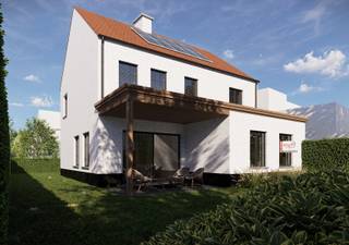 Nieuwbouw open bebouwing met 3 slaapkamers, bureau, 2 badkamers, terras en tuin!Indeling GLV: inkomhal; apart toilet; bureauruimte; leefruimte met...