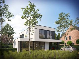 Deze prachtige, nieuw te bouwen woning met formidabel landelijk uitzicht wordt gebouwd op het einde van een rustige straat nabij het centrum van Houthulst op een grondoppervlakte van 857 m².<br /><br />Op het gelijkvloers wordt de woning voorzien van een inkomhal met gastentoilet. De lichtrijke leefruimte met de aanpalende open keuken hebben een fantastisch uitzicht op het naastgelegen stuk landbouwgrond. Palend aan de keuken wordt een ruime berging voorzien die eveneens bereikbaar is van buitenaf. Aansluitend aan de leefruimte wordt een open bureauruimte of speelkamer voorzien.<br /><br />Op de eerste verdieping zijn er 3 slaapkamers. De grootste slaapkamer is uitgerust met een ruimte voor een dressing. De badkamer wordt voorzien van een ligbad, douche en een dubbel lavabomeubel, daarnaast vinden we op de bovenverdieping een afzonderlijk toilet.<br /><br />De villa wordt volledig afgewerkt met mooie materialen zoals o.a. maatkeuken inclusief toestellen en een natuurstenen werkblad, vloerverwarming op het gelijkvloers en de eerste verdieping aangestuurd door middel van een warmtepomp (water/lucht), laminaat in de slaapkamers, zonnepanelen, oprit, terras, eiken trap, regenwaterpomp in de put ... De keuzes voor de afwerking zijn volledig naar smaak van de kopers.<br />De woning biedt de mogelijkheid tot het plaatsen van een carport.<br />Interieurfoto's zijn als voorbeeld van een gelijk(w)aardige woning. <br />Grondoppervlakte : 857 m² / E-peil : max. 30 / Prijzen excl. btw en registratiebelastingen<br /><br />Voor meer informatie of bezoek aan onze kijkwoning, contacteer BOUW BOSSU op het nummer 0496 101 201 - www.bouwbossu.be