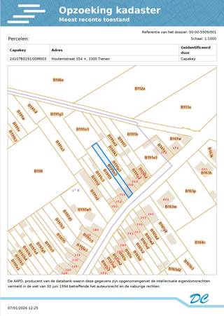Bouwgrond van ca. 316 m² geschikt voor gesloten bebouwing, gelegen in een bestaande woonomgeving langs de Houtemstraat te Tienen.Op het perceel...