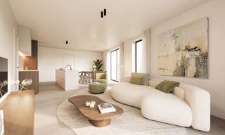 <p>Dit modern gelijkvloers appartement van <strong>93 m²</strong> maakt deel uit van de stijlvolle <strong>Residentie CAMPINA</strong> in Sint-Job. De ligging is ideaal: vlak bij het kanaal, op wandelafstand van het centrum en met een snelle verbinding naar de E19. De architectuur straalt <strong>klasse en duurzaamheid</strong> uit dankzij de combinatie van een lichte gevelsteen in zowel horizontale als verticale verbanden, afgewerkt met <strong>antracietgrijs buitenschrijnwerk</strong>.</p>
<p>Het gelijkvloers appartement biedt een <strong>praktische indeling</strong>, <strong>2 slaapkamers</strong>, een gezellige leefruimte met grote raampartijen en een <strong>zuidgericht terras en privétuin</strong>.<br /><strong>Twee autostaanplaatsen zijn inbegrepen in de prijs.</strong></p>
<p>Dankzij de hoogwaardige technieken: vloerverwarming en -koeling, lucht-waterwarmtepomp, ventilatie D, zonnepanelen, geniet u hier van een optimaal binnenklimaat en een energiezuinige woonervaring (E-peil max. E20).<br /><br />Met de beschikbare <strong>keuzebudgetten</strong> kan u dit appartement volledig personaliseren.</p>
<p>Meer info op www.coga.be of mail voor een afspraak naar femke@coga.be.</p>