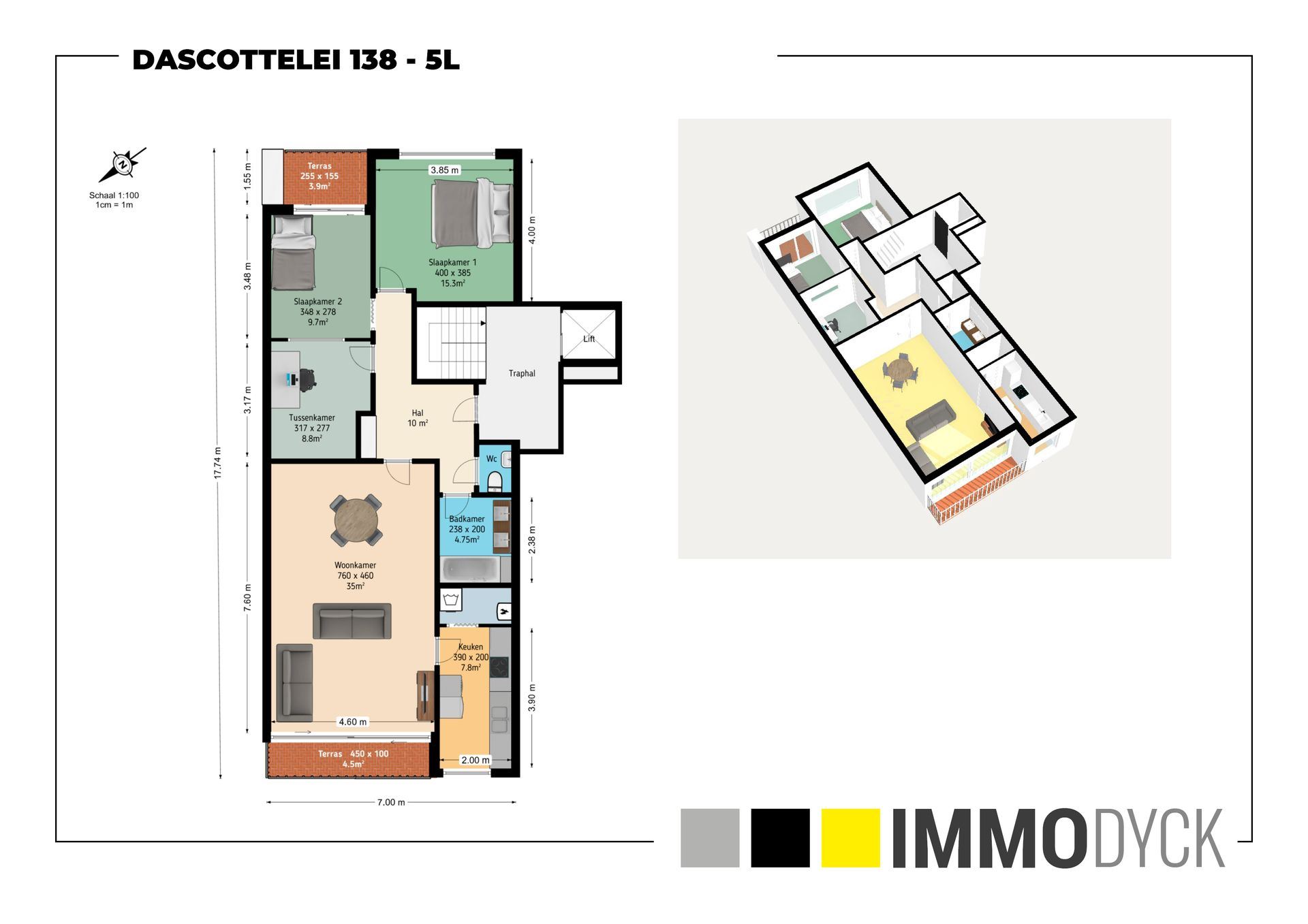 Verzorgd appartement met 3 slaapkamers en 2 terassen - foto 2