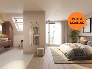 WICHELEN – Nieuwbouwproject Residentie RIVA met Scheldezicht<br /><br />In de Margote in Wichelen wordt een kleinschalig en kwalitatief nieuwbouwproject gerealiseerd met 6 ruime appartementen. Dit unieke woonproject combineert rustig en groen wonen met een uiterst centrale ligging in Wichelen, op wandelafstand van winkels, scholen, openbaar vervoer en het station.<br /><br />Een absolute troef van dit project is de uitzonderlijke ligging. Het perceel geeft achteraan rechtstreeks uit op de Scheldedijk, waardoor bewoners kunnen genieten van een prachtig zicht op de Schelde en het tegenovergelegen natuurgebied De Paardeweide. De combinatie van water, natuur en een vlotte bereikbaarheid maakt van residentie Riva een bijzonder aangename woonomgeving.<br /><br />Alle appartementen beschikken over 2 slaapkamers en werden ontworpen met veel aandacht voor lichtinval, ruimtegevoel en hedendaags wooncomfort. De gelijkvloerse appartementen beschikken bovendien over een private tuin, en de appartementen op de eerste en tweede verdieping beschikken over ruime terrassen. Alle bewoners kunnen genieten van een fraaie gemeenschappelijke tuin aan de Scheldedijk.<br /><br />Ook op het vlak van comfort en duurzaamheid voldoet residentie Riva aan de hoogste normen. De appartementen worden uitgerust met aluminium ramen, vloerverwarming, een lucht-waterwarmtepomp, ventilatiesysteem D en zonnepanelen. Deze energiezuinige technieken zorgen voor een aangenaam binnenklimaat en lage energiekosten, zowel vandaag als in de toekomst. In de extra ruime duplexappartementen op de tweede verdieping beschikken beide slaapkamers over eigen sanitaire voorzieningen. <br /><br />Het project omvat daarnaast 9 autostaanplaatsen en een overdekte fietsenberging, wat extra praktisch comfort biedt voor bewoners en bezoekers. De toegang tot het terrein wordt vooraan afgescheiden door een elektrische schuifpoort en aan de Scheldedijk door een afsluitbaar hek. <br /><br />Bovendien kan dit project, mits voldaan aan de wettelijke voorwaarden, aangekocht worden aan het verlaagde btw-tarief van 6%, zowel op de constructie als op de grond.<br /><br />Contacteer ons voor meer informatie of een persoonlijke toelichting via 053/60.65.60 en ontdek zelf de unieke troeven van dit prachtige nieuwbouwproject in Wichelen.