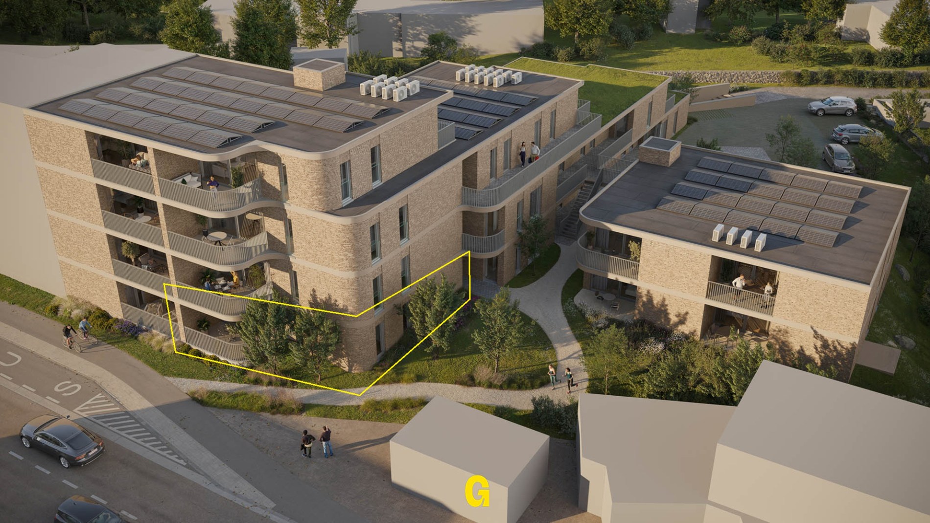 Nieuwbouwappartement op het gelijklvoers met 2 slaapkamers, bureau en terras, in res. de Boomgaard vlakbij het centrum van Hoeselt - foto 1