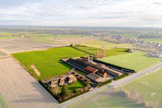 Vleesveebedrijf met villa en rundveestallen te koop te Alveringem.Samen met de aanpalende weides gelegen op een 5 ha 85 are 26 ca.Milieuvergunning...