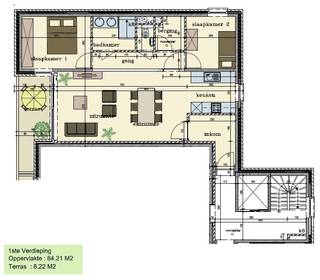 Dit appartement (C1.3) is gelegen op de 1ste verdieping in de Residentie Brouwershof te Westrozebeke (Staden) en bestaat uit: inkomhal - toilet - badkamer - leefruimte - keuken - berging - 2 slaapkamers - terras - garagebox (G113)<br /><br />Troeven van dit appartement: <br />- EPC-label A<br />- bewoonbare oppervlakte van 84,21 m²<br />- terras van 8,22 m²<br />- momenteel is het appartement met garagebox verhuurd aan 700 €/mnd<br /><br />Verkoop onder het stelsel van 21% BTW.