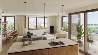 Villa Cardijn est une résidence de petite taille, située au calme et au centre, près du port de plaisance de Nieuport, à distance de marche du parc maritime, de la plage et de la ville de Nieuport.<br />L'appartement d'une chambre à coucher comprend une surface habitable de 77m² avec un jardin privé de 100m² orienté sud-ouest et une terrasse spacieuse de 36m². <br />Disposition: hall d'entrée avec espace pour une armoire, cuisine ouverte avec coin repas, living spacieux et lumineux avec coin salon et terrasse spacieuse, buandrie, toilette séparée, une chambre spacieuse, une salle de bain avec douche à l'italienne et vasque simple.<br />Contactez-nous pour plus d'informations sur le projet et les conditions de vente sous le régime de TVA.