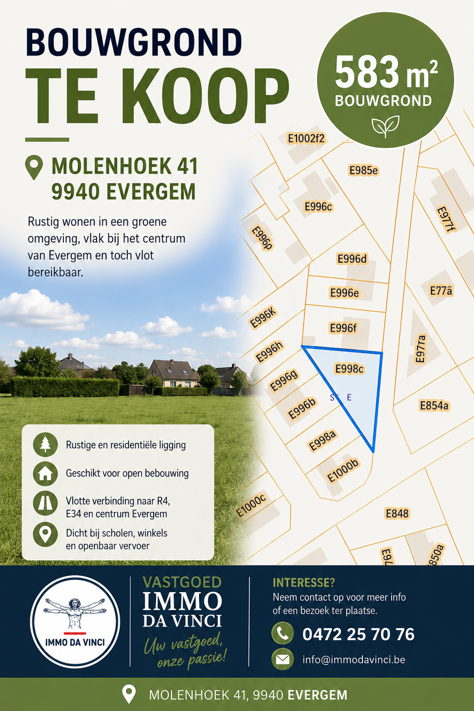 Bouwgrond 583 m2 te koop in Belzele te Evergem - foto 5