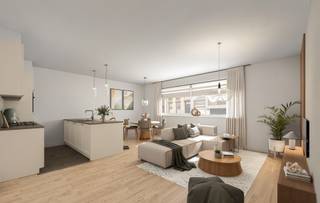<p>In het centrum van Broechem vinden we dit kwalitatieve gebouw terug dat werd gebouwd in 2012. Een recent gelijkvloersappartement met tuin komt niet elke dag beschikbaar. Bijkomend is er een garagebox achterin bij aan te kopen voor 25.000 €. Het appartement haalt een EPC label B (score 109) met conforme elektriciteit. Kortom een ideale aankoop naar de toekomst.</p><p></p><p>We betreden het appartement in een lichtrijke leefruimte op parketvloer. We vinden een mooie open keuken terug met ontbijthoek. De keuken is voorzien van kwalitatieve toestellen (koken op gas, vaatwas, oven, koelkast). Tegenover de inkomdeur is er een leuke ruimte als vestiaire. Via de hal is er toegang tot het afzonderlijk toilet en een praktische berging. De badkamer is voorzien van een dubbele lavabo en bad met verlaagde instap en douchescherm.</p><p></p><p>Achterin zijn er twee slaapkamers op parket die allebei uitgeven op het terras en tuin. Bijkomend is er dan een garagebox, afzonderlijk mee aan te kopen voor een bedrag van 25.000 €.</p><p></p><p>Zoekt u een volledig instapklaar gelijkvloersappartement met tuin en parking in het centrum van Broechem? Aarzel niet en maak snel uw afspraak via 03/459.89.59.</p>