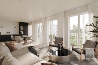 Dit appartement gelegen op de derde verdieping heeft een bewoonbare oppervlakte van 104 m² en een terras van 14 m² met een zuidwestelijke oriëntatie. <br />Via de inkomhal heeft u toegang tot een lichtrijke leefruimte met een open keuken, een eetplaats, drie slaapkamers en een praktische berging. Verder vindt u er een afzonderlijk toilet, een eerste badkamer voorzien van een inloopdouche en een lavabo, een tweede badkamer uitgerust met een ligbad en een dubbele lavabo. Ondergronds is er een private parkeerplaats voorzien met een handige berging voor extra comfort.<br /><br />Het appartement bevindt zich in de laatste fase van Bloei bestaande uit 2 kleinschalige gebouwen genesteld in een groene setting voor het Vossenbos en achter het nieuwe park. De appartementen worden gekenmerkt door hun concurrentieel prijsniveau en hun sterke ligging op 7 min fietsen van het station Gent-Sint-Pieters en op 5 min wandelen van de tramhalte lijn 1. Bovendien is er voor ieder appartement een ondergrondse parkeerplaats voorzien, vlot bereikbaar via de lift.<br /><br />Bewoners van Bloei kunnen genieten van een hoog-efficiënte warmtepomp in combinatie met PV-panelen en een sterke akoestische en thermische isolatie, resulterend in een E-peil lager dan E30. Vloerverwarming is er de standaard. <br /><br />Benieuwd naar de betaalbare appartementen in Bloei? Een vrijblijvende afspraak kan via leticia@landbergh.be of 09 225 25 24.