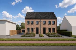 In de Kromstraat in Ranst bevindt zich deze energiezuinige nieuwbouwhalfopen woning. De woning wordt aangeboden volgens het sleutel-op-de-deurprincipe en combineert drie slaapkamers, een afzonderlijke bureauruimte, een ruime zolder en een aangename tuin met moderne en energiezuinige technieken.<br /><br />Via de inkomhal met gastentoilet betreden we de woning. Op het gelijkvloers bevindt zich een afzonderlijke bureauruimte, ideaal voor thuiswerk of als polyvalente kamer.<br />Verder komen we in de ruime leefruimte met zit- en eetgedeelte en aansluitend de keuken. <br />Aansluitend aan de keuken bevindt zich een praktische was- en berging. Vanuit de leefruimte is er rechtstreeks toegang tot de tuin en het terras.<br /><br />Op de eerste verdieping bevinden zich drie volwaardige slaapkamers, waarvan één met aansluitende dressing.<br />Daarnaast vinden we hier een afzonderlijk toilet en de badkamer. De standaarduitvoering omvat onder andere een ligbad, een douche met regendouche, een badkamermeubel met twee lavabo's en een spiegel met ledverlichting.<br /><br />De tweede verdieping omvat een ruime zolder. Deze wordt in de basis onafgewerkt opgeleverd, maar kan optioneel worden ingericht als een bijkomende volwaardige kamer.<br />Ook het plaatsen van een vaste trap naar deze verdieping behoort tot de mogelijkheden.<br /><br />Ook op energetisch vlak is deze woning helemaal klaar voor de toekomst. De woning wordt uitgevoerd als BEN-woning en uitgerust met een lucht-waterwarmtepomp, vloerverwarming, zonnepanelen en een ventilatiesysteem D met warmterecuperatie. Daarnaast wordt een regenwaterput van 7.500 liter voorzien, waarbij het gerecupereerde regenwater wordt gebruikt voor onder meer de toiletten, wasmachine en buitenkraan.<br /><br />De woning wordt kwalitatief afgewerkt met onder andere keramische vloertegels in de leefruimtes, laminaat in de slaapkamers, PVC-buitenschrijnwerk met hoogrendementsglas en zwarte kleidakpannen. <br /><br />Ook de buitenaanleg wordt gedeeltelijk voorzien. De tuin wordt afgewerkt met zwarte grond en voorzien van afsluiting. Op de aangeduide plaatsen worden grijze klinkers aangelegd. Bovendien is er reeds een vergunning voorzien voor het bouwen van een tuinhuis achteraan.<br /><br /> Troeven: <br />+ Energiezuinige BEN-nieuwbouwwoning<br />+ Halfopen bebouwing<br />+ 3 slaapkamers + afzonderlijk bureau<br />+ Ruime zolder met uitbreidingsmogelijkheden<br />+ Lucht-waterwarmtepomp<br />+ Vloerverwarming<br />+ Ventilatiesysteem D met warmterecuperatie<br />+ Zonnepanelen<br />+ Regenwaterput van 7.500 liter<br /><br /> Interesse in deze nieuwbouwwoning? <br />Contacteer ons via 03 337 50 70 of info@vbvastgoed.be voor meer informatie, het volledige lastenboek of een afspraak ter plaatse.