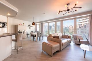 Cet appartement meublé offre un salon spacieux et lumineux avec cuisine ouverte, où de grandes fenêtres assurent une agréable luminosité. Il...