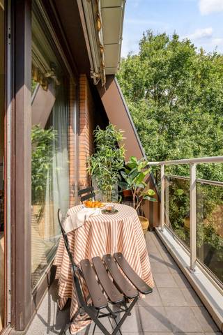 <p><span>Ruimte, rust en stijl</span><span> komen hier prachtig samen. Dit uitzonderlijk ruime </span><span>duplexappartement van maar liefst 250 m²</span><span> bevindt zich in de groene en residentiële omgeving van </span><span>Koningshof-Schotenhof</span><span>. Vanuit de leefruimtes geniet je van een prachtig zicht op de omliggende </span><span>parktuin</span><span>, waardoor je elke dag een sterk gevoel van rust en privacy ervaart.</span></p><p><span>De </span><span>royale leefruimte met hoge plafonds</span><span> vormt het hart van het appartement. Dankzij het grote schuifraam wordt het aangrenzende balkon bij de woonkamer betrokken. Zet het schuifraam open en binnen en buiten vloeien op een aangename manier in elkaar. De </span><span>open haard en mezzanine</span><span> versterken het karaktervolle gevoel. </span></p><p><span>De stijlvolle keuken werd recent volledig vernieuwd en is uitgerust met </span><span>hoogwaardige AEG-toestellen</span><span>, waaronder een stoomoven, vacuümlade, oven, vaatwasser en inductiekookplaat. De aansluitende eethoek zorgt voor een gezellige plek om samen te tafelen.</span></p><p><span>Op deze verdieping bevinden zich verder een </span><span>grote lichtrijke slaapkamer met balkon </span><span>(momenteel ingericht als kantoor), een 2e slaapkamer (kan ingericht worden als 3de badkamer) en een praktisch ingerichte wasplaats/bijkeuken.</span></p><p><span>Via de trap bereik je de </span><span>prachtig open overloop</span><span> met indrukwekkende mastersuite, dressing en ensuite badkamer. Verder is er nog een </span><span>douchekamer met wastafel en toilet</span><span> en een 4e slaapkamer.</span></p><p><span>Het appartement werd in </span><span>2022 smaakvol gerenoveerd</span><span>, met onder meer vernieuwde elektriciteit, keuken en sanitair. Met </span><span>EPC B</span><span> en </span><span>airconditioning</span><span> is ook het hedendaagse comfort verzekerd.</span></p><p><span>De ligging is bijzonder aangenaam: </span><span>rustig en groen</span><span>, maar toch nabij bakker Dellafaille, Delhaize, scholen, openbaar vervoer en de wandelpaden langs de Vaart.</span></p><h3><span>Troeven</span></h3><ul><li><span>250 m² woonoppervlakte</span><span> met </span><span>3 slaapkamers + buro en 2 badkamers</span><span> (mogelijk 3)</span></li><li><span>Groen en vrij uitzicht</span><span> op de parktuin </span></li><li><span>Luxueus gerenoveerd in 2022</span><span> </span></li><li><span>EPC B, elektriciteit conform</span><span>, lift</span></li><li><span>Inbegrepen in de prijs: private kelder</span><span> en </span><span>ondergrondse parking</span><span> met </span><span>laadpaal</span></li><li><span>Altijd parkeergelegenheid voor de deur</span><span> </span></li></ul><p><span>Een appartement van dit formaat, met deze afwerking en dit groene uitzicht, komt niet elke dag op de markt.</span></p><p><span>Wil je de </span><span>ruimte, lichtinval en sfeer</span><span> zelf ervaren? Contacteer </span><span>Sofie</span><span> voor een bezoek via </span><span>03 646 66 55</span><span> of </span><span>sofie@sinjoor.be</span><span>.</span></p>