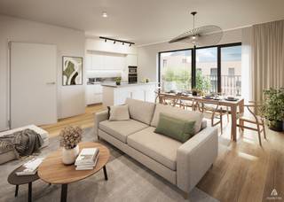 Ruim appartement met 2 slaapkamers van 94 m² in het project Forest Village, dat alles biedt wat nodig is voor een comfortabel en modern leven. De leefruimte is geoptimaliseerd met een open keuken en directe toegang tot een gezellig balkon.<br />Forest Village staat voor een duurzame levensstijl met een uitstekende EPC-score. Er is extra opslagruimte beschikbaar in de kelder (€ 5.000) en er is de mogelijkheid om een beveiligde ondergrondse parkeerplaats aan te kopen (€ 25.000). Dankzij de tienjarige bouwgarantie investeert u met een gerust hart in uw toekomst. Bezoek ons modelappartement en ontdek de perfecte combinatie van comfort en natuur in het hart van Vorst. De verkoop is onderworpen aan registratierechten op de grond (12,5%) en btw op de constructie (mogelijk 6% onder voorwaarden). Mis deze unieke kans niet en neem vandaag nog contact met ons op voor meer informatie!