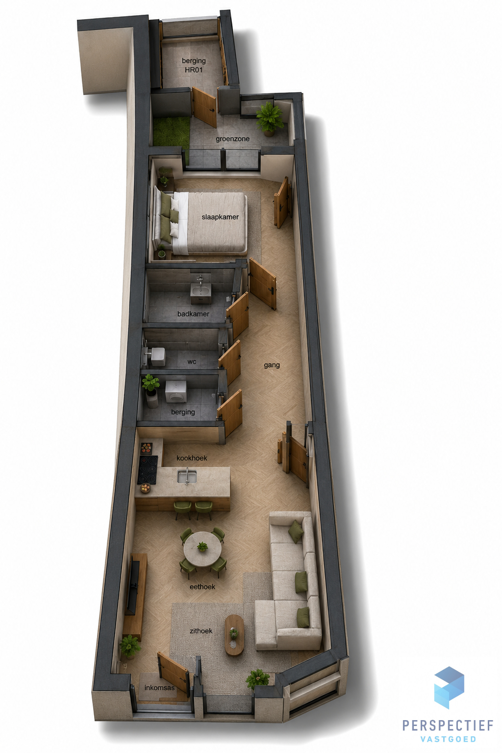 GELIJKVLOERS NIEUWBOUWAPPARTEMENT met STADSTUIN en BUITENBERGING - foto 5