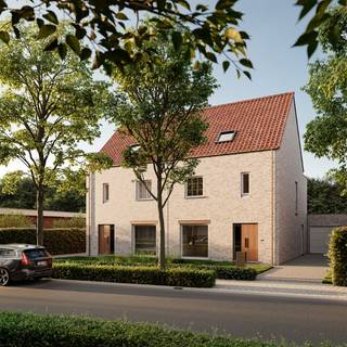 Wij gaan 2 halfopen bebouwingen oprichten die gelegen zijn op een toplocatie in een zeer groene omgeving in Brasschaat. Deze woningen hebben een prachtig authentiek uitzicht: een beige-grijs genuanceerde gevelsteen in combinatie met wit buitenschrijnwerk, houten elementen en rood genuanceerde dakpannen. De percelen hebben een zuidoost-oriëntatie met een mooie oppervlakte van ca 1.280 m², de bruto woonoppervlakte bedraagt 256 m². De indeling en afwerking is te bespreken met onze binnenhuisarchitecte. Het betreft zeer energiezuinige woningen met tot 5 slaapkamers, een garagebox aan de woning, PV-panelen en een warmtepomp met vloerverwarming. Prijs bedraagt 749.000 euro per woning. Prijs exclusief 6% BTW, registratierechten en notariskosten. Voor meer info: 03/650.04.50 of info@ressimmo.be.