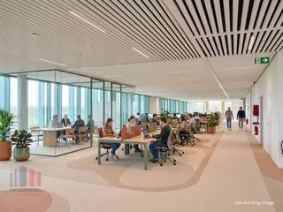 Magnifiquement situés, des bureaux nouvellement construits avec une surface de 1.099 m² à louer à seulement 250 m ( !!) de la sortie...