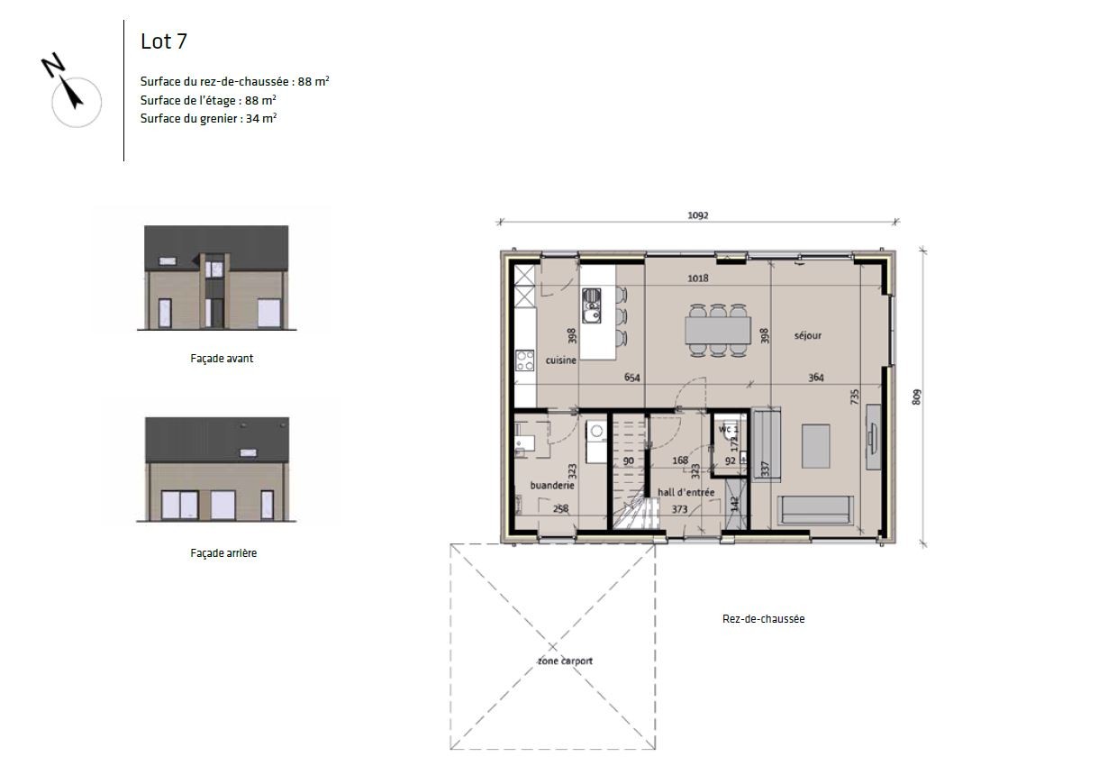 Jolie villa 4 façades contemporaine avec carport 2 voitures - photo 3