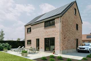 Deze woning combineert een tijdloze architectuur met een doordachte indeling en hedendaags wooncomfort. Met een bewoonbare oppervlakte van circa 189 m² biedt de woning volop ruimte voor het hele gezin. De gelijkvloerse verdieping omvat een ruime, lichtrijke leefruimte met aansluitende keuken, een inkomhal, toilet, berging en een afzonderlijke bureauruimte.<br />Op de verdieping bevinden zich drie volwaardige slaapkamers, waaronder een ruime hoofdslaapkamer met dressing, naast een comfortabele badkamer en nachthal. De zolder biedt bijkomende bergruimte en extra mogelijkheden naar de toekomst.<br />Comfortabel en energiezuinig wonen<br />De woning wordt voorzien van hedendaagse technieken en kwalitatieve afwerkingen, met aandacht voor comfort, energiezuinigheid en duurzaamheid. Moderne technieken zorgen voor een aangenaam en efficiënt woonklimaat.<br />Uw woning, uw keuzes<br />De voorgestelde woning is een voorbeeld en dient voornamelijk ter inspiratie. Het ontwerp ligt niet vast. U heeft de mogelijkheid om de architectuur, indeling, stijl en afwerking af te stemmen op uw eigen wensen, levensstijl en budget. Van modern en strak tot warm en tijdloos: samen creëren we een woning die volledig bij u past.<br />Wonen in Kaggevinne<br />De ligging aan de Bredestraat biedt een aangename combinatie van rust, ruimte en bereikbaarheid. Het ruime perceel van 12,55 are biedt bovendien tal van mogelijkheden om volop van de buitenruimte te genieten.<br />Interesse in de mogelijkheden? Neem contact met ons op voor een persoonlijk gesprek en ontdek hoe uw toekomstige woning op dit ruime perceel vorm kan krijgen. Dit project is in samenwerking met Empresa Consult. Meer info neem contact op met bouwadviseur Benjamin 011/450 280<br /><br />SLEUTEL-OP-DE-DEUR WAT HOUDT DAT JUIST IN?<br />Ruwbouw winddicht <br />Sanitaire leidingen (inclusief hergebruik van regenwater)<br />Elektriciteit<br />Verwarming via warmtepomp met vloerverwarming<br />Pleisterwerken<br />Isolatiewerken en chape<br />EPB berekening<br />Ventilatiesysteem D+<br />Keuken<br />Sanitaire toestellen<br />Tegelvloeren op het gelijkvloers en in de badkamer<br />Binnendeuren in grondlaag<br />Trap in hout<br />Voegwerken<br />Zonnepanelen<br />Kostprijs architect en veiligheidscoördinatie incusief<br /><br />Prijs sleutel op de deur:<br />€591 000 excl. kosten op grond en constructie<br />€698 860 incl. kosten op grond en constructie