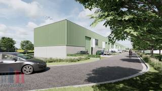 Nieuwbouw KMO-unit te koop met een oppervlakte van 156 m² en 2 privatieve parkeerplaatsen.De lood maakt deel uit van de nieuwe KMO-ontwikkeling 'DE...
