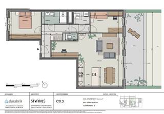 Dit appartement maakt deel uit van het nieuwe woonproject Residentie Flora.<br />Ruim appartement (104 m²) met nr. C0.03  dat zich situeert op het gelijkvloers en wordt gebouwd met zicht op de privatieve tuin. Het omvat onder meer een grote leefruimte met ruime open eilandkeuken, bureau en 2 slpks, badkamer met dubbele wastafel en inloopdouche, berging en toilet. Riant terras van 20m² en het privatief genot van eigen tuin die onderhouden wordt door de gemeenschap.<br /><br />Uiterst energiezuinig E-peil (E9!) dankzij pakket zonnepanelen (energiedelen), warmtepomp met vloerverwarming ( + vloerkoeling) , regenwaterrecuperatie en ventilatiesysteem D.<br /><br />Dit appartement wordt volledig afgewerkt aangeboden waarbij je zelf nog je eigen afwerking kan kiezen tot en met de laminaat in de slaapkamers.<br /><br />Ondergrondse staanplaatsen welke mee dienen aangekocht te worden.<br />Fietsenstalling en lift zijn voorzien. <br /><br />Prijs excl. aankoopkosten en btw. 6% btw mogelijk, ook voor investeerders bij 15-jarige verhuur!<br /><br />Meer info via 09 280 60 60 of info@durabrik.be.<br /><br />Download de brochure op https://www.durabrik.be/nl/nieuwbouwprojecten/boortmeerbeek-wespelaarsebaan <br /><br />* Beelden en oppervlaktes zijn indicatief.