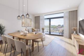 Moderne en energiezuinige penthouse (bouwjaar 2021, oplevering 2022) met drie slaapkamers en een zonnig terras, gelegen op de bovenste verdieping...
