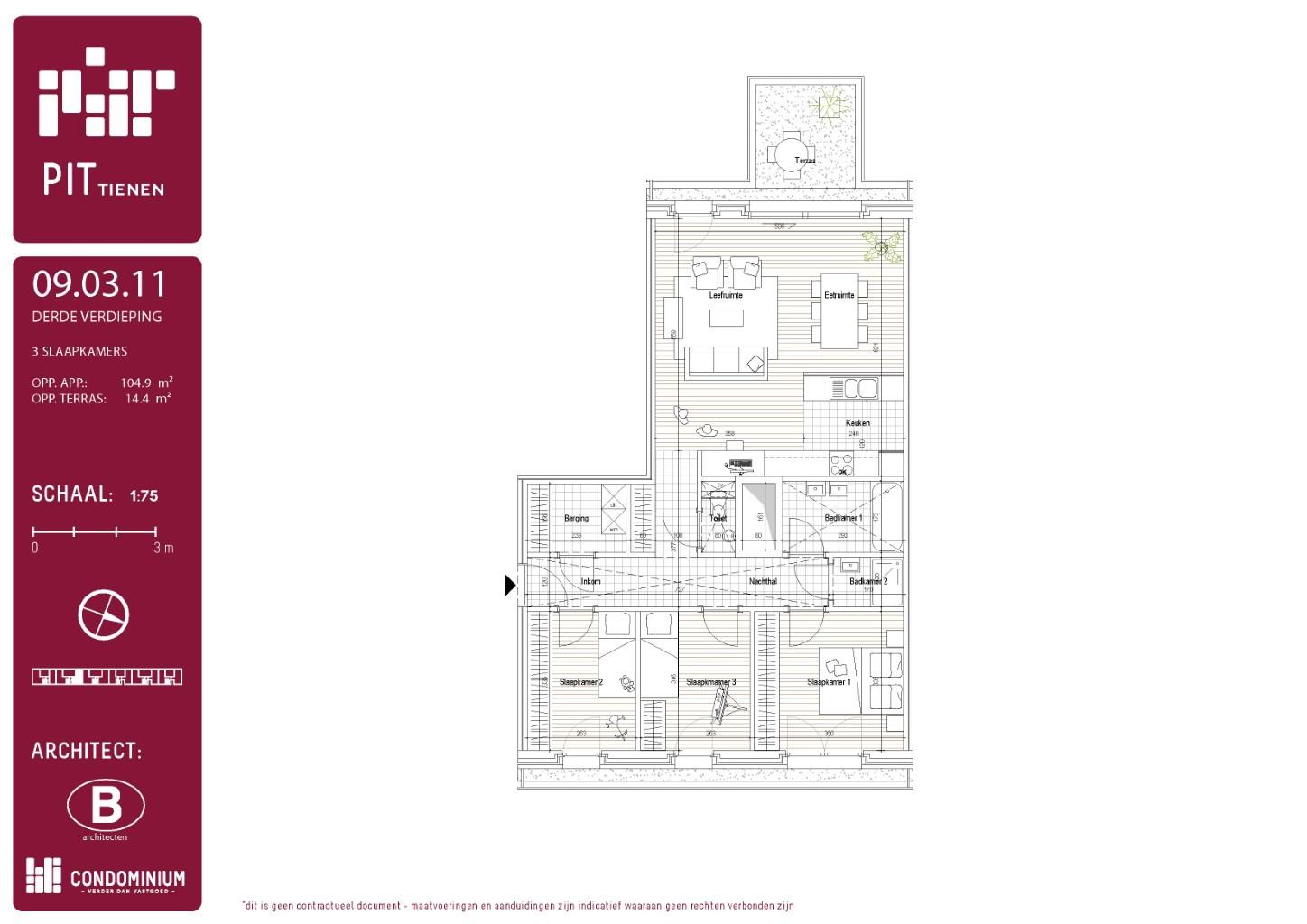 Appartement te koop in Tienen met 3 slaapkamers - foto 1