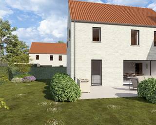 -- Stijlvol wonen in energiezuinige perfectie --<br /><br />Dit nieuwbouwproject omvat zeven stijlvolle woningen met een speelse en hedendaagse architectuur. De combinatie van doordachte vormgeving en praktische indeling zorgt voor een aangename en comfortabele woonbeleving.<br /><br />Elke woning wordt gerealiseerd met oog voor detail en volgens de regels van goed vakmanschap. Er wordt gewerkt met kwalitatieve materialen en een zorgvuldige afwerking, volledig conform het lastenboek.<br /><br />Dit project biedt je een ideale balans tussen esthetiek, kwaliteit en wooncomfort, perfect voor wie op zoek is naar een thuis in een rustige, aangename en kindvriendelijke omgeving.<br /><br />=> BEN-woning<br />Alle woningen worden BEN (Bijna Energie Neutraal) met een E-peil kleiner of gelijk aan E30. BEN-woningen verbruiken weinig energie voor verwarming, koeling, warm water en ventilatie. De energie die ze toch nodig hebben, wordt uit groene hernieuwbare energiebronnen gehaald.<br /><br />=> Afwerking<br />De woningen kunnen casco plus of volledig afgewerkt conform het lastenboek gekocht worden.<br />De geadverteerde prijs op de website is casco plus<br /><br />=> Indeling woning 7<br />-- Gelijkvloers: inkomhal, apart toilet, leefruimte met keuken en berging;<br />-- Verdieping: overloop, apart toilet, berging, drie slaapkamers en badkamer;<br />-- Zolder.