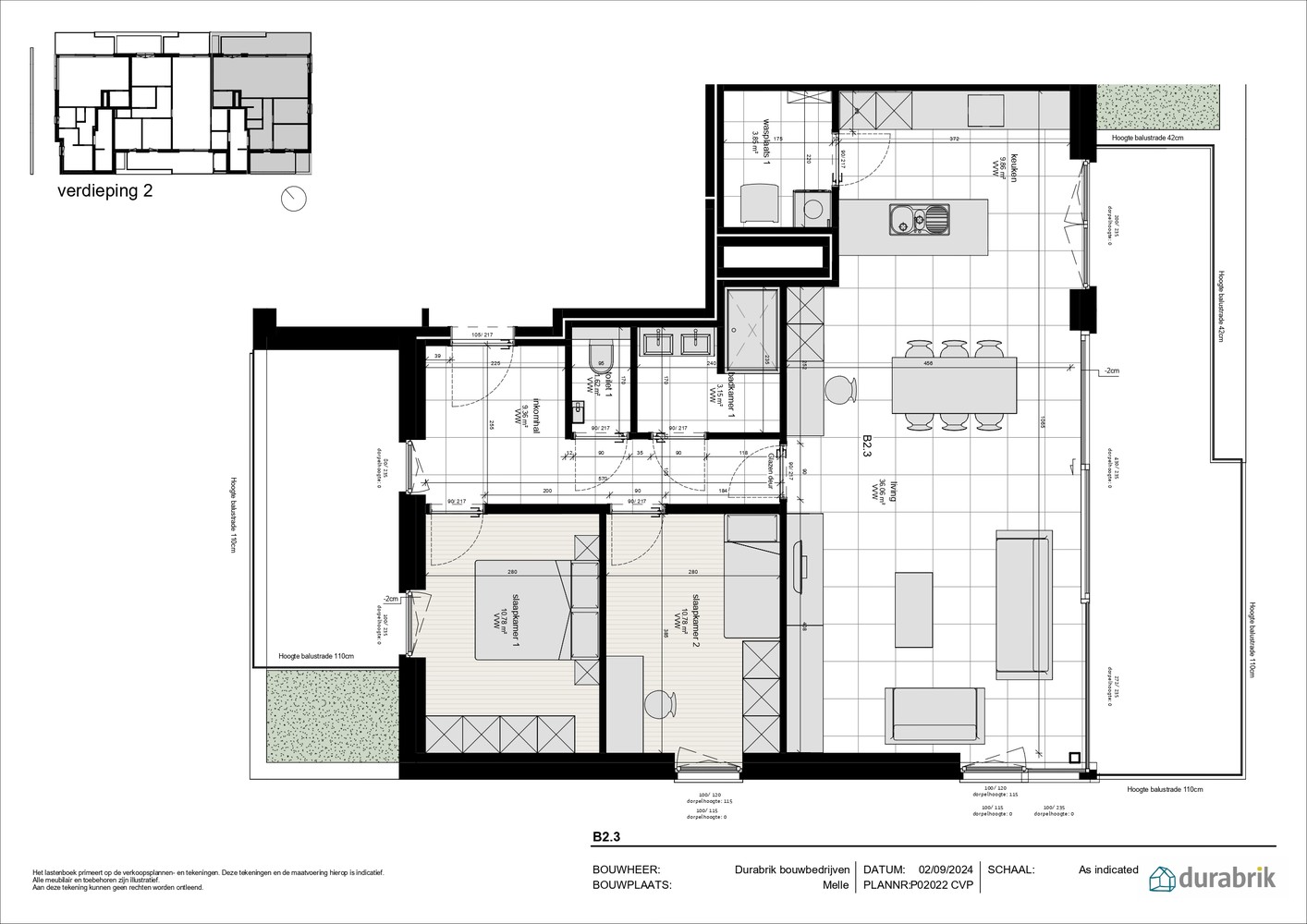 Appartement te koop in Melle met 2 slaapkamers - foto 1