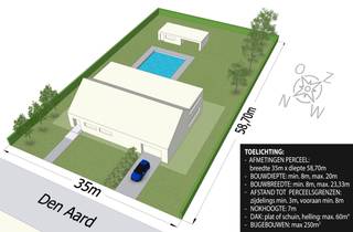 <strong>Prachtig villaperceel van ca. 2.056 m² gelegen in een bijzonder rustige en groene omgeving nabij natuurgebied en diverse recreatieve voorzieningen zoals tennisclub en manege.</strong><br /><br />Met een straatgevelbreedte van <strong>35 meter</strong> biedt dit perceel een mooie, statige bouwlijn en tal van architecturale mogelijkheden voor het realiseren van een <strong>vrijstaande ééngezinswoning</strong>. De <strong>zuidoostelijke </strong>oriëntatie van de achtergevel zorgt voor een aangename lichtinval en een zonnige tuin gedurende de dag.<br /><br />De grond is bestemd voor vrijstaande bebouwing in residentieel gebied, met een <strong>maximale bebouwbare oppervlakte </strong>van<strong> 250 m²</strong> (hoofd- en bijgebouwen samen). De <strong>bouwhoogte </strong>bedraagt <strong>maximaal 7 meter</strong> voor het hoofdgebouw. Zowel een <strong>plat dak </strong>als een <strong>schuin dak </strong>(max. 60°) zijn toegelaten, wat flexibiliteit biedt in architecturale stijl.<br /><br /><strong>Algemene voorschriften:</strong><br />- Bouwvrije voortuinstrook van 8 m<br />- Zijtuinstroken van minimum 3 m<br />- Totale verharde oppervlakte beperkt tot 10% van het perceel<br /><br /><strong>Een unieke opportuniteit voor wie ruim en groen wil wonen op een toplocatie in Schilde, met privacy, licht en natuur binnen handbereik.</strong><br /><br /><strong>Voor meer info of het opvragen van de bouwvoorschriften: schilde@deboerenpartners.be of 03 466 10 66.<br /><br /></strong>Stedenbouwkundige inlichtingen in aanvraag<strong><br /></strong>