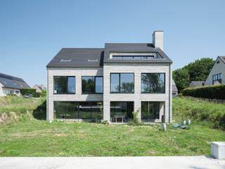 Architecturale casco-nieuwbouw bestaande uit een uitzonderlijke stapelwoning met onderliggende garage en adembenemende zichten over de...