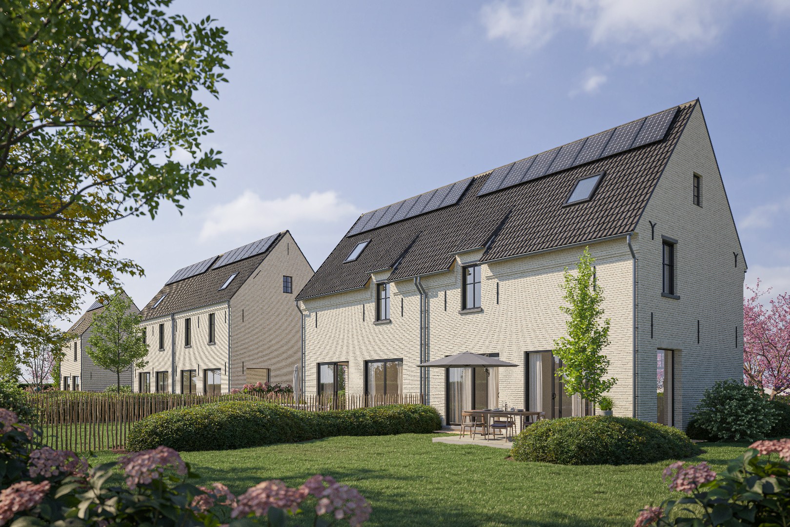 Grenzend aan De Pinte, liggen deze mooie woningen uitkijkend op het groen - foto 1