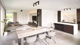 Moderne nieuwbouwwoning in The Oak, Affligem<br /><br />Bent u op zoek naar een moderne nieuwbouwwoning in een rustige buurt, maar toch dicht bij alle voorzieningen en openbaar vervoer? Deze woning op de site van The Oak in Affligem biedt u de ideale mix van comfort en locatie.<br /><br />De woning wordt volledig afgewerkt en kan naar eigen smaak worden ingericht. Op het gelijkvloers vindt u een inkomhal, een bureel, een toilet, een ruime woonkamer, een open volledig ingerichte keuken en een grote berging/wasplaats. Aangename tuin met terras.<br /><br />Op de eerste verdieping zijn er drie slaapkamers, een badkamer, een aparte douchekamer, een tweede toilet en extra bergruimte. Daarnaast is er de mogelijkheid om een carport te plaatsen met een achtergelegen fietsenberging.<br /><br />Kortom, een ideale woning voor wie op zoek is naar een modern en comfortabel huis in Affligem!<br /><br />Verkoop onder btw-stelsel