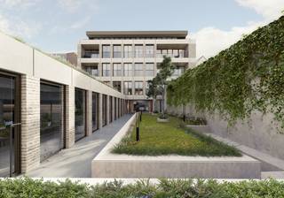 <br />Luxueuze nieuwbouw boetiekresidentie 'Arnold'  in de gegeerde Sint-Andrieswijk gelegen in een rustige autoluwe straat op wandelafstand van het bruisende stadsleven. Het project is een ideale mix van luxe, comfort en functionaliteit en is 100% future proof  (renderingen zijn waarheidsgetrouw qua afwerking en indeling). <br /><br />Indeling van het appartement:<br />Leefruimte: +/- 21m² Parket <br />Keuken: +/- 15;4m² Parket  volledig ingericht en inbegrepen in de prijs zoals op de renders weergegeven.<br />Eetkamer: +/- 11.4m²<br />Terras (zuid) +/- 10m² badend in de zon van 's morgens tot 's avonds<br />Slaapkamer 1: +/- 8m² Parket <br />Slaapkamer 2: +/- 14.8m² Parket <br />Badkamer : +/- 7.1m² inloopdouche en lavabo (volledig ingericht en inbegrepen in de prijs zoals op de renders weergegeven)<br />Bureau: +/- 8.4m² parket<br />Nachthal: +/- 11.4m² Parket <br />Berging: +/- 4 m² <br />Afzonderlijk toilet<br /><br />Staanplaats €35.000<br />Berging €5.000<br />Fietsenberging inbegrepen<br /><br />Vloerverwarming, zonnepanelen, warmtepomp.<br />NICO Home control<br />3 dubbele beglazing<br /><br />In het project zijn er verschillende appartementen beschikbaar, variërend van 1 tot 3 slaapkamers die allen voorzien zijn van een ruim zuid gericht terras en genieten van een zeer hoogwaardige eigentijdse afwerking. 6% BTW mogelijk. Plannen en lastenboek beschikbaar op aanvraag.  Meer info? 03/226.85.00.<br /> 