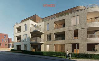 **6%BTW**Dit stijlvolle appartement maakt deel uit van het unieke woonproject Valléa. Hier geniet u van een perfecte balans tussen rust, natuur en modern wooncomfort. Het appartement bevindt zich op de gelijkvloerse verdieping en heeft een bewoonbare oppervlakte van ruim 101m². Het appartement beschikt over een lichtrijke woonkamer met veel raampartijen en een open keuken die volledig naar eigen smaak kan worden afgewerkt. Aansluitend aan de leefruimte vindt u een overdekt terras van 7,50m². Verder omvat dit unieke appartement een badkamer met keuze tussen inloopdouche of ligbad, een praktische bergruimte aansluitend aan de keuken en twee volwaardige slaapkamers. De doordachte architectuur zorgt voor een optimaal ruimtegebruik met een moderne en exclusieve uitstraling. Met innovatieve technieken zoals een geothermische warmtepomp en zonnepanelen voldoet het aan de strengste normen op vlak van energiezuinigheid. Valléa combineert hedendaagse architectuur met een kleinschalige, exclusieve opzet. Geschikt voor zowel eigen bewoning als interessante investeringsopportuniteit. Wilt u meer weten? Plan uw werfbezoek of vraag meer informatie aan via Info@homies.be of 016 22 82 22.