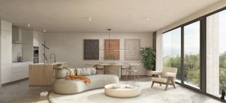 <p><strong>6 % B.T.W. mogelijk (onder voorwaarden)<br /><br />In het exclusieve nieuwbouwproject Parkhof: een appartement op de eerste verdieping van ca. 111 m² met 3 slaapkamers, mooi terras en hoogwaardige afwerking.<br /><br />Gelegen op een steenworp van het bruisende centrum en tegenover het Park van Brasschaat, combineert Parkhof het beste van twee werelden: levendige stad en de rust van het groen. Moderne en tijdloze elegantie is alom vertegenwoordigd in dit hoogwaardig en exclusieve high-eind afgewerkte nieuwbouw appartement.</strong><br /><br /><strong>Voorziene indeling:</strong><br />- Een <strong>inkomhal </strong>met gastentoilet en handenwasser<br />- Een <strong>ruime leefruimte</strong> met <strong>open keuken</strong> als standaard voorzien van kolomkasten in Kalina melamine, composieten werkblad en inbouwtoestellen, en toegang tot het <strong>terras (met terrasberging)</strong><br />- Een achterliggende <strong>berging </strong>met aansluiting voor wasapparatuur<br />- Een <strong>hoofdslaapkamer </strong>met <strong>eigen badkamer</strong><strong> </strong>met ligbad, toilet en lavabo<strong><br /></strong>- Een <strong>tweede en derde slaapkamer </strong><br />- Een <strong>douchekamer </strong>met inloopdouche en lavabo<br /><br /><strong>De indeling, kan indien gewenst aangepast worden (mits eventuele meerprijs).</strong><br /><br /><strong>Algemeen:</strong><br />- E-peil van max E20:<strong> energiezuinig </strong>en toekomstbestendig<br />-<strong> Vloerverwarming/passieve vloerkoeling </strong>voor optimaal comfort<br />- <strong>Balansventilatiesysteem D </strong>met <strong>warmterecuperatie</strong><br />- Uitstekende <strong>thermische </strong>en <strong>akoestische isolatie</strong><br />- Privatieve <strong>zonnepanelen </strong>voor een lagere energiefactuur<br />- <strong>3 privatieve fietsenstallingen</strong> inbegrepen en zijn toegewezen per appartement<br />- Ondergrondse<strong> autostaanplaatsen</strong> beschikbaar<br />- Afwerkingsbudgetten voorzien voor keuken, sanitair en vloerbekleding: keuzes mogelijk mits meerprijs<br />- Duurzaam regenwaterrecuperatiesysteem<br /><br />De in natuurstenen gevel wordt in verstek uitgevoerd: de toon van de afwerkingsgraad is gezet. Er is ontzettend veel aandacht besteed aan de akoestiek wat rust en comfort geeft. Openheid alom zowel aan de voor-als achterzijde dankzij de grote raampartijen. Naar energie wordt de lat bijzonder hoog gelegd. Dit project is een voorloper op de norm: geothermie wordt nl. zelden in nieuwbouwappartementen toegepast : u scoort boven de opgelegde norm m.a.w. Ventilatiesysteem D, privatieve zonnepanelen, regenwaterrecuperatie welke intensief wordt toegepast (waardoor er geen druppel verloren gaat) heeft allen zijn invloed op uw verbruikskosten maar op ook de planeet.<br /><br />Maak uw afspraak om het project persoonlijk te bespreken bij ons op het kantoor te Brasschaat. Wij maken graag tijd voor u.</p>