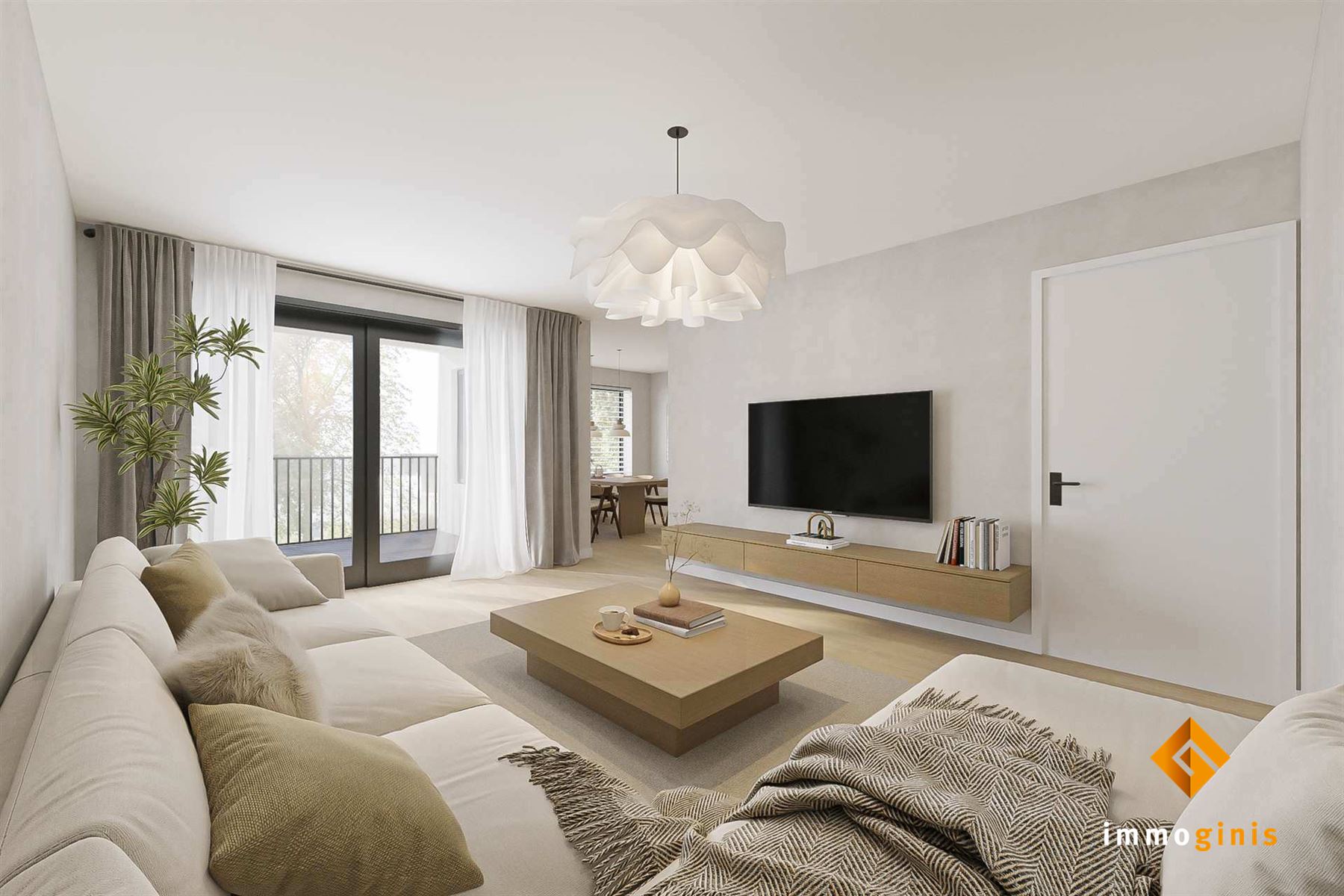 Zeer ruim appartement (eerste verdieping) met 1 slaapkamer en dressing. - foto 4