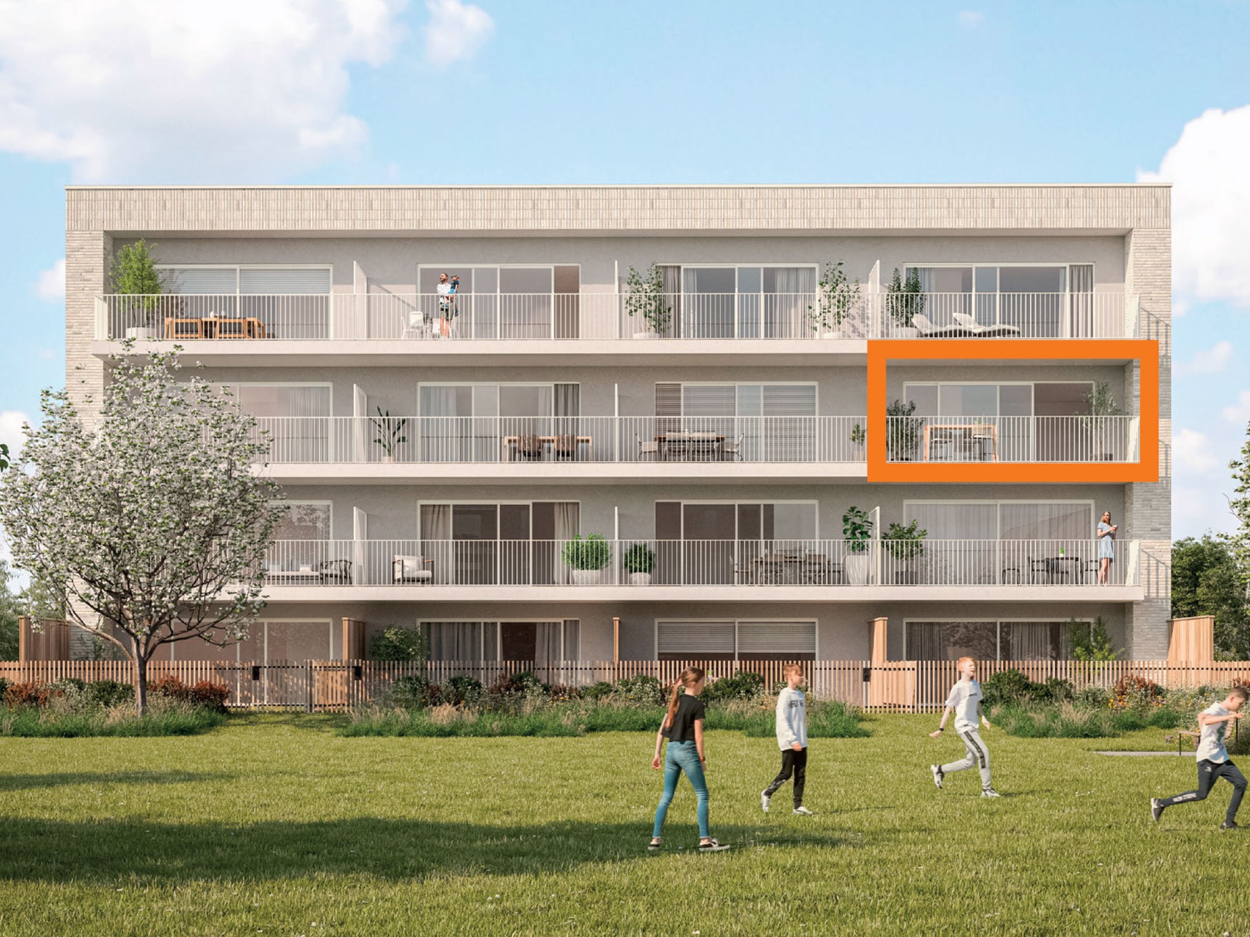 Lot 55 App 2.A1 Appartement met 3 slaapkamers & 16 m² terras (107 m²) - foto 1
