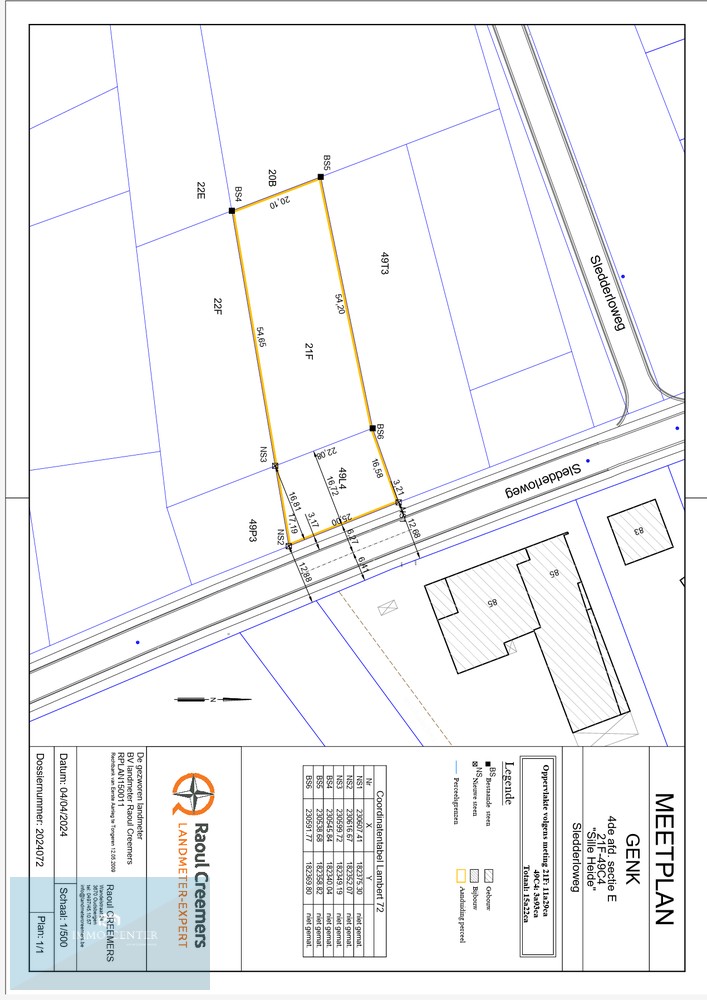 Te koop bouwgrond van 13a 6ca te Genk Sledderloweg. - foto 2