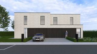 <p><span>indeling van woning</span></p>
<h3><span>gelijkvloers</span></h3>
<span>De woonkamer, eetplaats en keuken vormen één open geheel, waarbij de eetruimte rechtsreeks aansluit op het terras en de tuin. Daarnaast beschikt de gelijkvloerse verdieping over een inpandige garage, wat zorgt voor extra comfort en opbergruimte.</span>
<h3><span>eerste verdieping</span></h3>
<p>— 3 ruime slaapkamers </p>
<p>— badkamer met ligbad en inloopdouche</p>
— een apart toilet
<h3><span>duurzaamheid en energie</span></h3>
Bij het ontwerp stonden energie-efficiëntie en wooncomfort centraal.<br />De woning is uitgerust met:<br />— zonnepanelen<br />— balansventilatie met warmterecuperatie
<h3><span>afwerking en prijs</span></h3>
- Voor dit lot is de funderingsplaat reeds voorzien en is er een woningontwerp ter beschikking. Dit betekent: sneller starten met bouwen én minder voorbereidingskosten.<br />- De vermelde prijs betreft de volledig afgewerkte woning (zonder aanleg tuin en terras) exclusief btw en verkoopkosten.