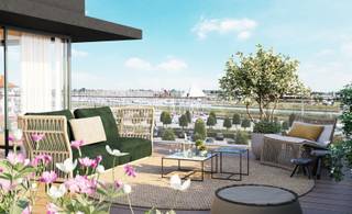 Dit appartement maakt deel uit van het nieuwbouwproject 'Residentie One Harbour'.<br /><br />Het appartement bevindt zich op de gelijkvloerse verdieping en werd ingedeeld als volgt:<br />Inkom, toilet, berging, keuken, leefruimte met aanpalend terras, 1 slaapkamer met bijhorende badkamer. <br />Het terras is zuidwestelijk georiënteerd. <br /><br />Verplicht aan te kopen garagebox of staanplaats niet in de prijs inbegrepen. <br /><br />Appartement: 68 m²<br />Terras: 25 m²<br />Tuin: 40 m²