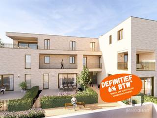 <p><span>TRINITY STAAT VOOR LICHT - RUIMTE &amp; LUXE!</span></p><p><span>KOOP UW APPARTEMENT AAN  6% BTW!!</span></p><p><span> </span></p><p><span>Een uniek nieuwbouwproject, geeft in Schoot-Tessenderlo vorm aan 7 luxe appartementen en 2 penthouses, die afgewerkt zijn volgens de hoogste standaarden op gebied van esthetiek, comfort en energieverbruik.</span></p><p><span> </span></p><p><span>Appartement 3: Gelijkvloers appartement van  116m2 -  twee slaapkamers, zeer grote leefruimte met toegang tot terras /tuintje, dit appartement heeft zijn voordeur/inkom.</span></p><p><span> </span></p><p><span>Licht doet leven.</span></p><p><span>In Trinity vind je ruime, lichtrijke wooneenheden met één of twee slaapkamers en met oppervlaktes die variëren tussen de 66 en de 124m².</span></p><p><span>De mooie, grote leefruimtes met open keuken, genieten allen een gulle lichtinval. </span></p><p><span>De terrassen vormen een drempelloos verlengde van de leefruimte, met oppervlaktes tussen de 7 en 54m².</span></p><p><span> </span></p><p><span>De hoogste standaarden op gebied van esthetiek, energieverbruik én comfort.</span></p><p><span>De appartementen en penthouses worden op zeer hoogwaardige, luxueuze manier afgewerkt met kritisch oog voor elk detail. </span></p><p><span>Ook de ruime afwerkingsbudgetten zijn een mooie troef van het project.</span></p><p><span> </span></p><p><span>Elk appartement is bovendien klaar voor de toekomst. </span></p><p><span>Dit vertaalt zich niet alleen in een E-peil dat gelijk is aan E20 (50% KI), maar ook door de voorziening van zonnepanelen, warmtepomp, vloerverwarming, …</span></p><p><span> </span></p><p><span>De bewoner staat centraal. </span></p><p><span> </span></p><p><span>Trinity </span><span>is een project van </span><span>Mint Projects.</span></p><p><span>Verkoop door Immodiest, samen thuis in vastgoed.</span></p>